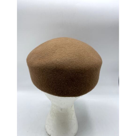Women's 100% Wool Felt Tan / Brown Newsboy Cap Style Hat - Picture 3 of 6